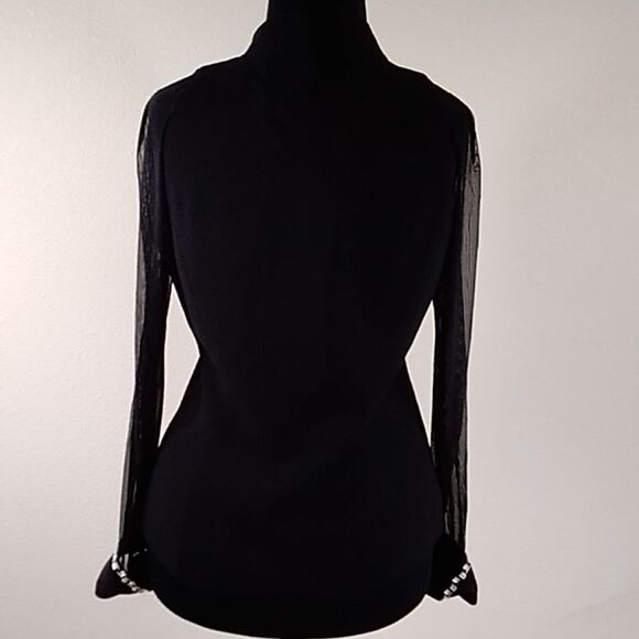 SHERRIE BLOOM PETER NOVIELLO CHETTA B EVENING WOMEN’S BLOUSE SIZE 8 - Picture 9 of 14